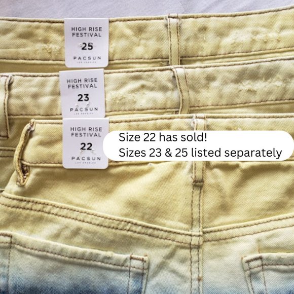 PacSun Women's High Rise Festival Tie Dye Frayed Hem Jean Shorts 23R Extra Small - Picture 5 of 12